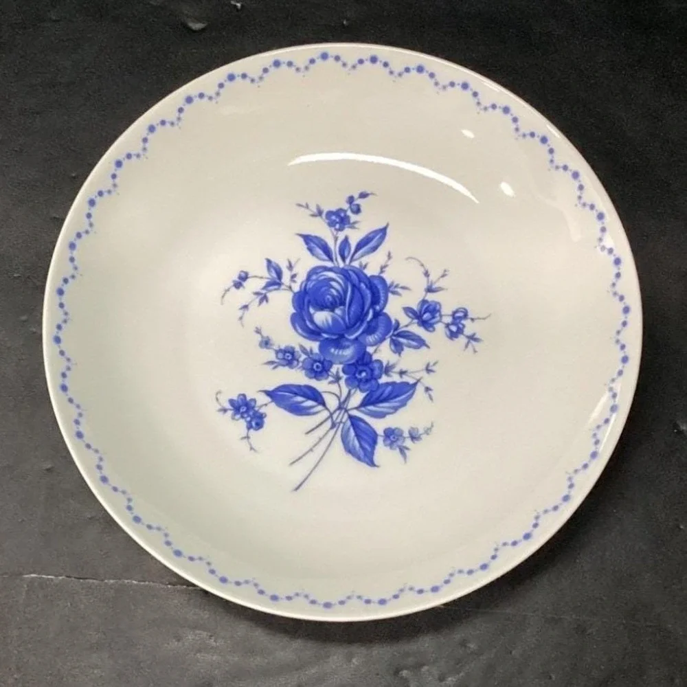 Alboth & Kaiser Bavaria‎ Salad Bowls, Set of 4, Vintage Blue Floral Tableware